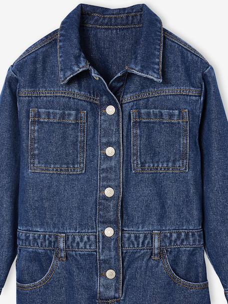 Combinaison fille jean style worker bleu moyen - vertbaudet enfant 