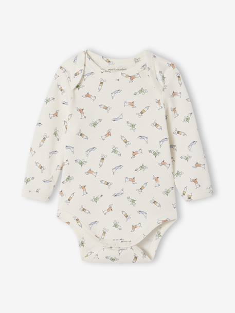 Lot de 3 bodies naissance avec ouverture américaine beige chiné - vertbaudet enfant 