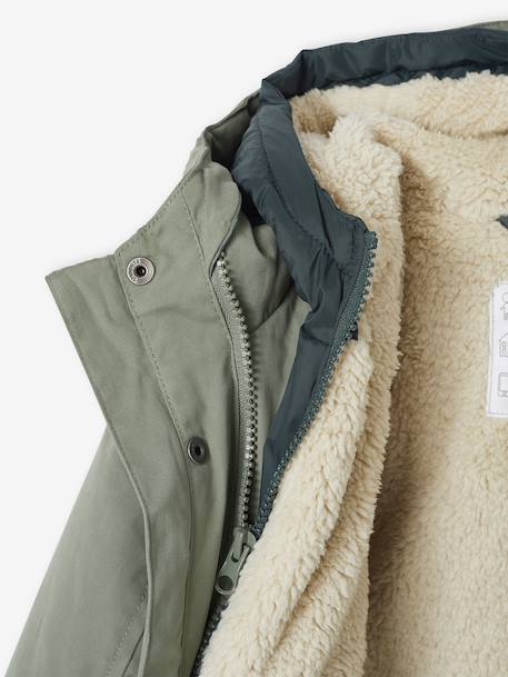 Parka garçon 3 en 1 blouson amovible bleu grisé+kaki+lichen+Marine grisé+noix de pécan - vertbaudet enfant 