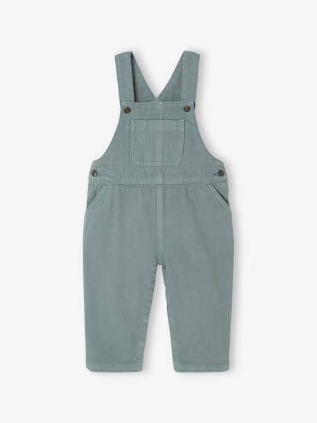 Salopet voor baby's in pigment geverfde keperstof groen - vertbaudet enfant 