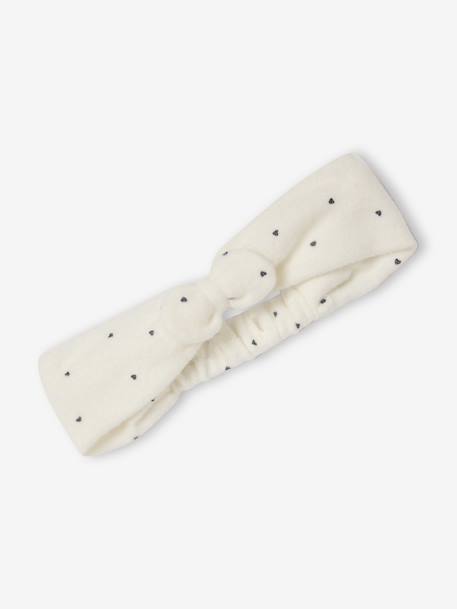 Ensemble naissance robe + bandeau imprimés coeurs écru - vertbaudet enfant 