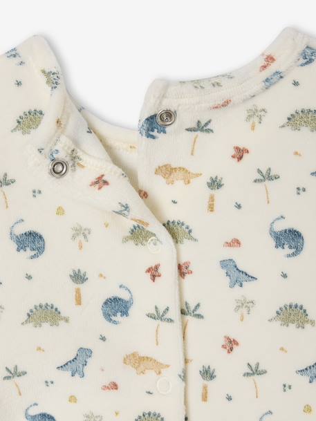 2-delige set pyjama's voor pasgeborenen in fluweel / velours ecru - vertbaudet enfant 