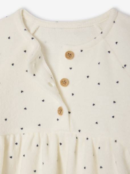 Ensemble naissance robe + bandeau imprimés c½urs écru - vertbaudet enfant 