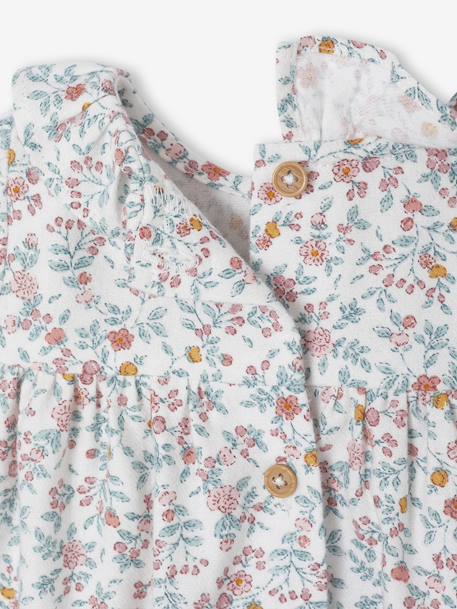 Babypakje met jurk met bloemenprint + panty's ecru - vertbaudet enfant 