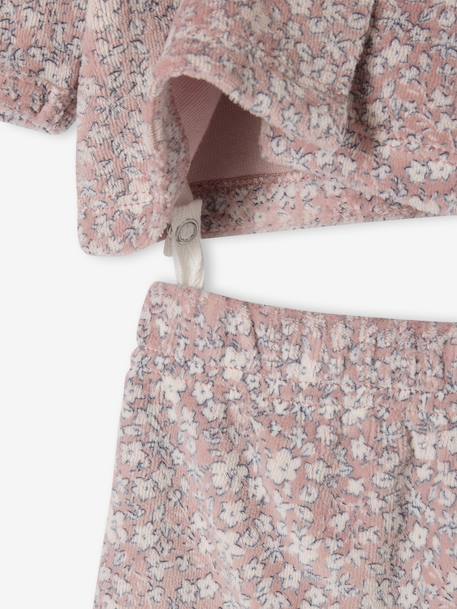 Lot de 2 pyjamas naissance 2 pièces en velours vieux rose - vertbaudet enfant 