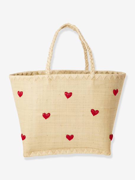 Fille-Accessoires-Sac-Petite corbeille pour enfant DARLING HEARTS rice, raphia
