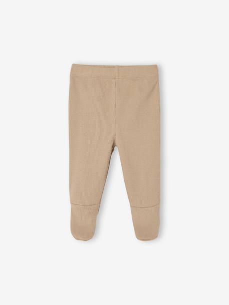Lot de 2 pantalons naissance à pieds beige - vertbaudet enfant 