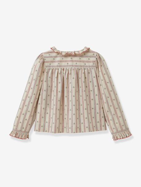 Bedrukte blouse voor meisjes CYRILLUS marineblauw - vertbaudet enfant 