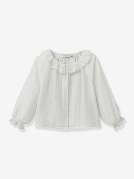 Chemise en gaze de coton fille écru - vertbaudet enfant 