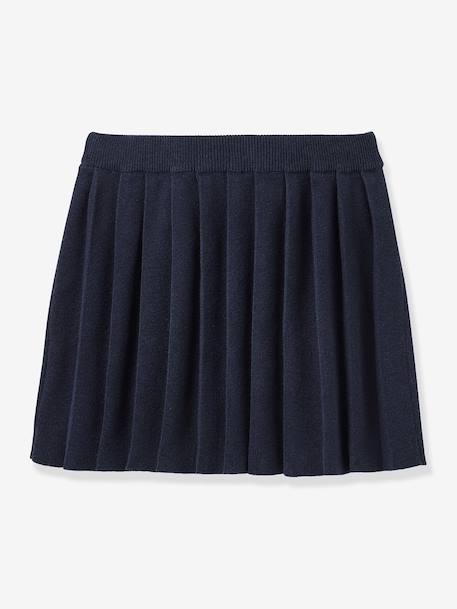Jupe plissée fille en tricot marine - vertbaudet enfant 