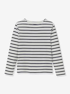 -T-shirt met strepen voor jongens van biologisch katoen CYRILLUS 