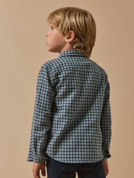 Chemise flanellisée à carreaux garçon vert - vertbaudet enfant 