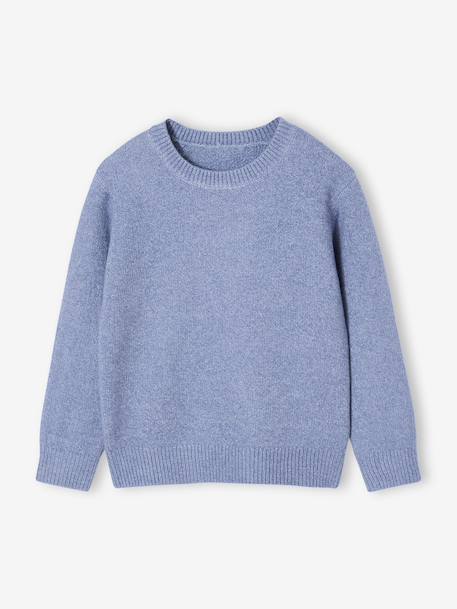 Pull en maille mousseuse garçon blanc chiné+bleu chiné - vertbaudet enfant 