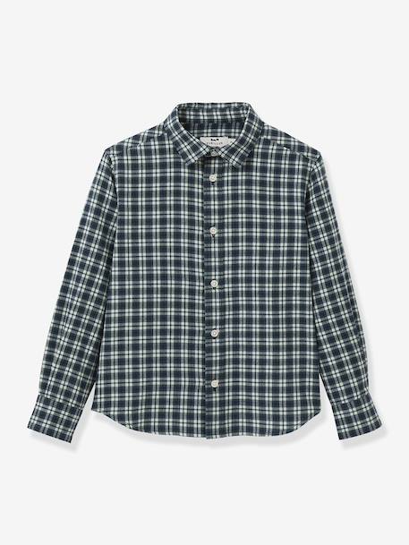 Chemise flanellisée garçon bleu - vertbaudet enfant 