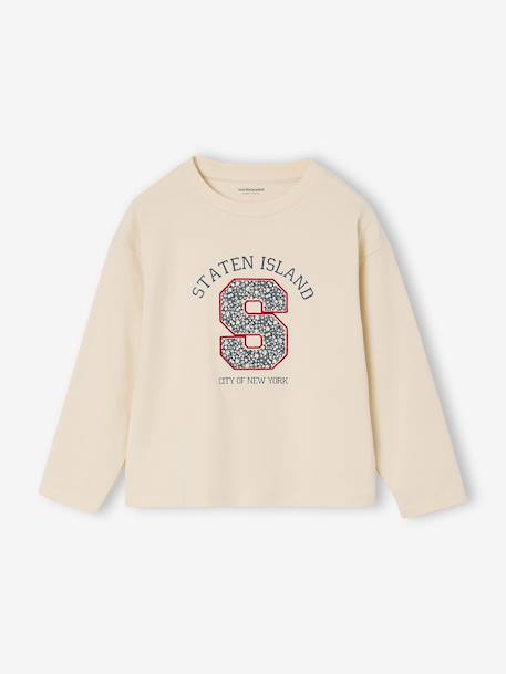 Fille-T-shirt, sous-pull-T-shirt animation lettres manches longues fille