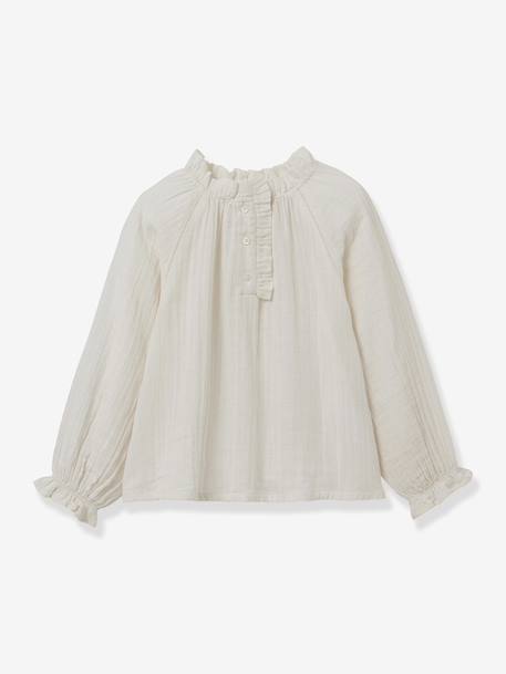 Fille-Chemise, blouse, tunique-Blouse fille en gaze de coton