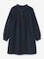 Robe chemise fille en velours gaufré bleu - vertbaudet enfant 