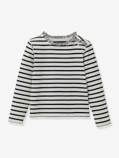 -T-shirt marinière fille tissu Liberty coton biologique