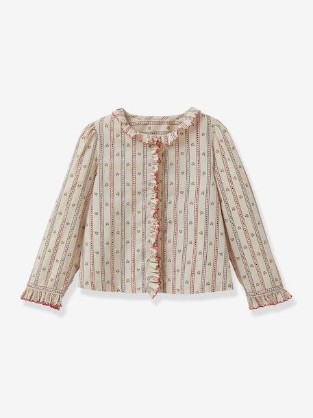 Bedrukte blouse voor meisjes CYRILLUS marineblauw - vertbaudet enfant 