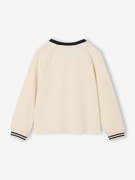 T-shirt met hondenmotief, glitterdetails, lange mouwen voor meisjes vanille - vertbaudet enfant 