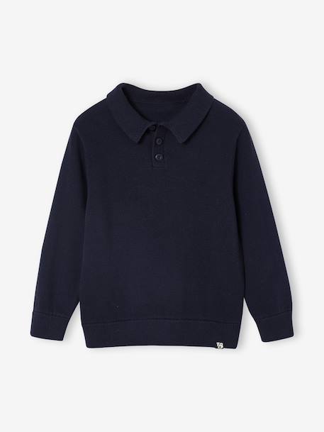 Garçon-Pull Col Polo Couleur Uni
