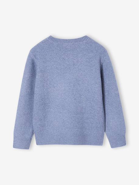 Pull en maille mousseuse garçon blanc chiné+bleu chiné - vertbaudet enfant 