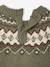 Jacquard trui voor babyjongens in luchtig en zacht tricot ecru+kaki - vertbaudet enfant 