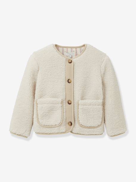Veste en sherpa fille écru - vertbaudet enfant 