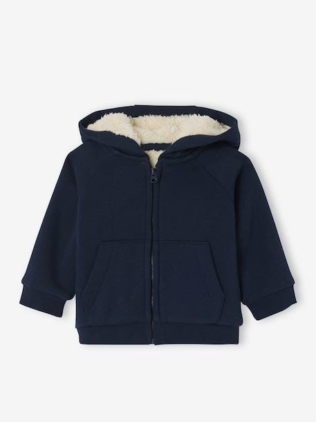 Bébé-Cardigan zippé bébé en molleton entièrement doublé à capuche