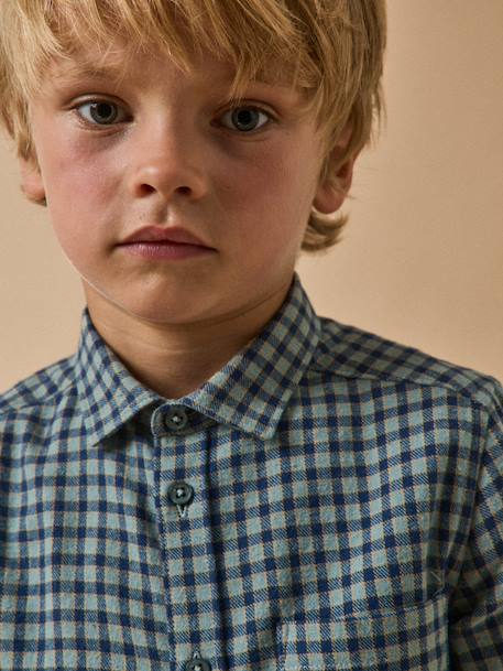 Geruit flanellen hemd voor jongens CYRILLUS groen - vertbaudet enfant 