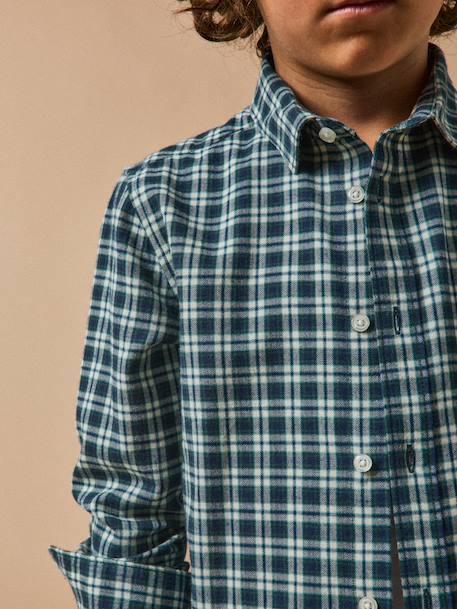 Chemise flanellisée garçon bleu - vertbaudet enfant 