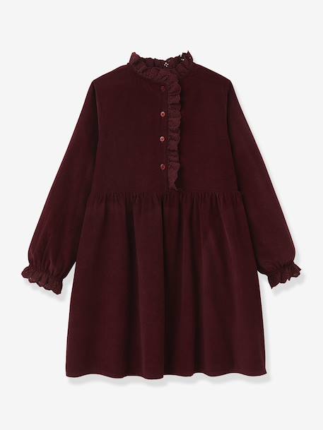 Robe velours bordeaux+marine - vertbaudet enfant 
