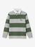 Polo-rugby rayé garçon coton biologique gris+vert - vertbaudet enfant 