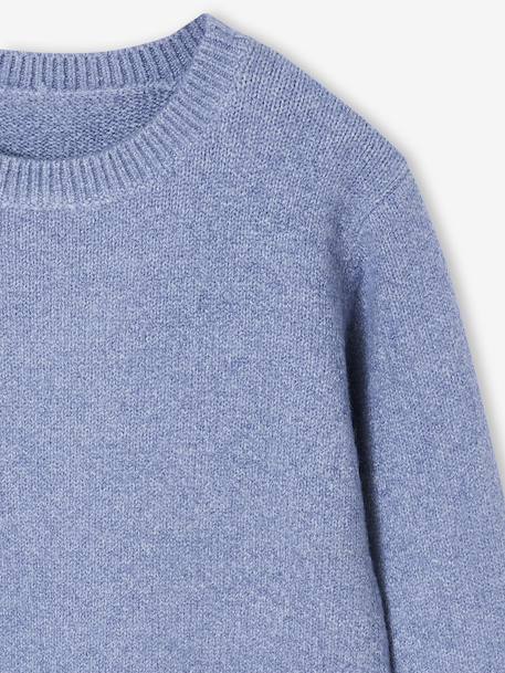 Pull en maille mousseuse garçon blanc chiné+bleu chiné - vertbaudet enfant 