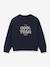 Sweat Cool Team Fille tissu Liberty coton biologique marine+vert d'eau - vertbaudet enfant 