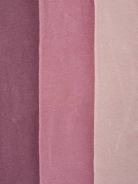 Set van 3  Oeko-Tex®-meisjesleggings ecru+marineblauw+oudroze+pruim+roze (poederkleur)+Set gechineerd grijs+set inkt - vertbaudet enfant 