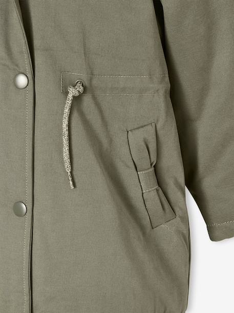 Parka fille à capuche romantique marine+vert - vertbaudet enfant 