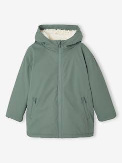 Garçon-Manteau, veste-Ciré à capuche garçon doublé sherpa 