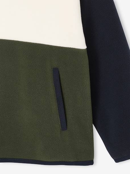 Fleece sweater voor jongens met lange mouwen groen - vertbaudet enfant 