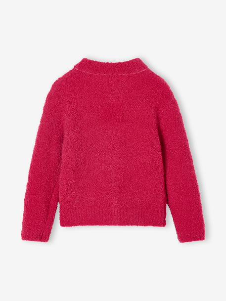 Gilet fille en bouclettes fuchsia - vertbaudet enfant 