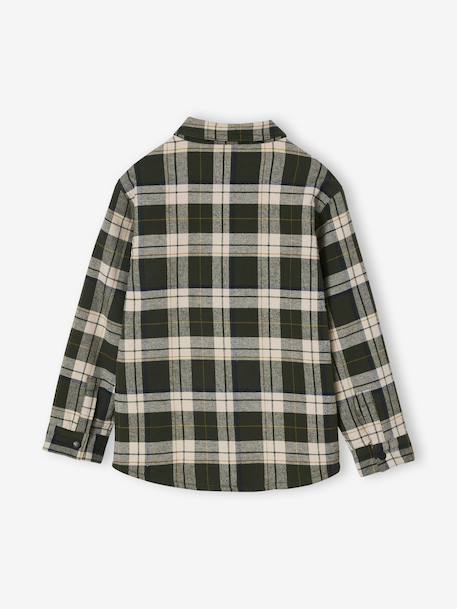 Chemise flanelle carreaux GA doublée Sherpa carreaux vert - vertbaudet enfant 