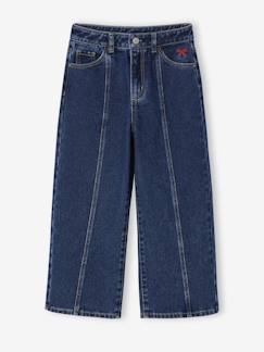 Meisje-Jean-Wijde jeans met stiksel aan de voorkant voor meisjes 