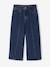 Wijde jeans met stiksel aan de voorkant voor meisjes middenblauw - vertbaudet enfant 