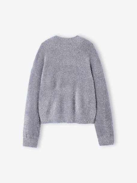 Pull fille noël maille duveteuse effet argenté argent - vertbaudet enfant 