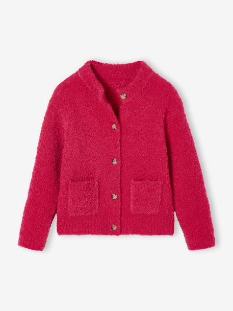 Gilet fille en bouclettes fuchsia - vertbaudet enfant 
