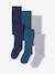 Lot de 3 paires de collants fille BASICS écru+lot encre+Lot gris chiné moyen+marine+prune+rose poudré+vieux rose - vertbaudet enfant 