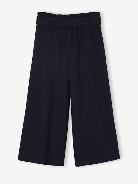 Pantacourt fille large en maille piquée marine - vertbaudet enfant 