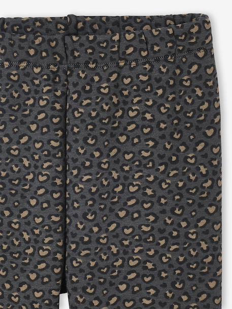 Meisjeslegging met fleecevoering Bruin met print+chocoladebruin+donkergrijs+grijs, bedrukt+inktblauw+rozenhout - vertbaudet enfant 