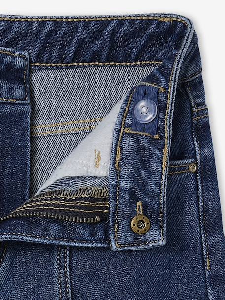 Wijde jeans met stiksel aan de voorkant voor meisjes middenblauw - vertbaudet enfant 