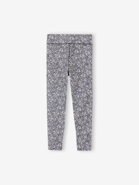 Technische sportlegging met print voor meisjes antraciet+oudroze - vertbaudet enfant 